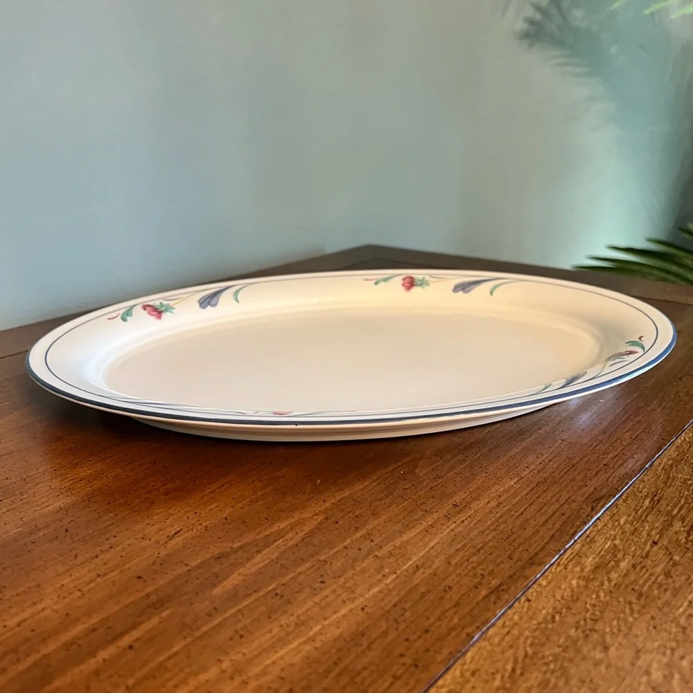 Lenox Poppies on Blue Oval serving platter